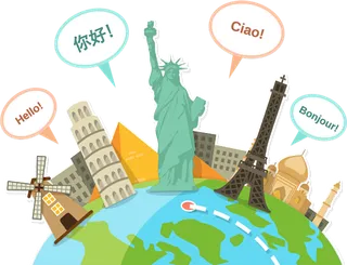 地球旅游素材卡通