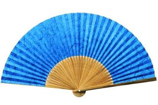 蓝色手扇 PNG免抠