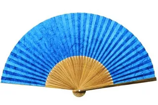 蓝色手扇 PNG免抠