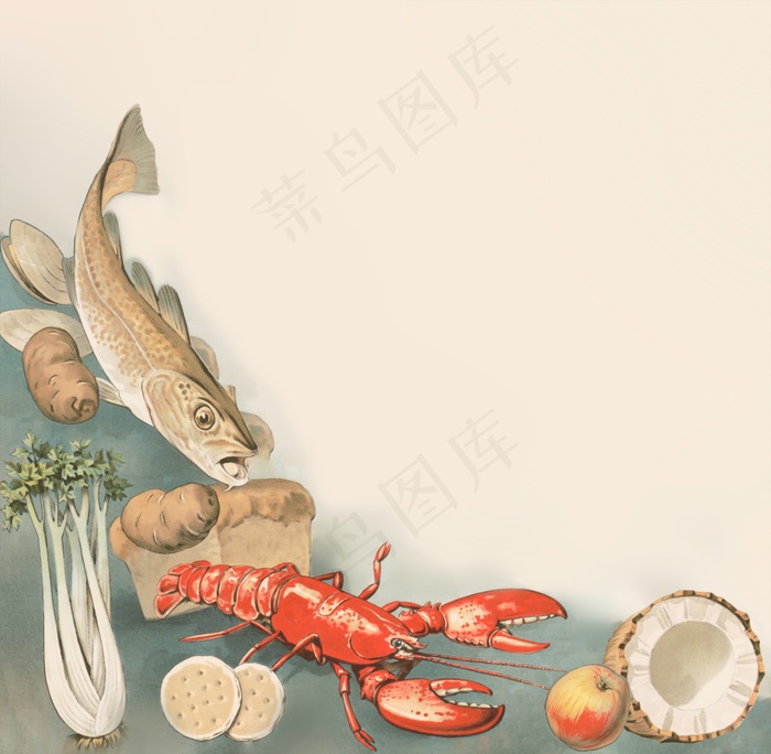 卡通食材背景图片