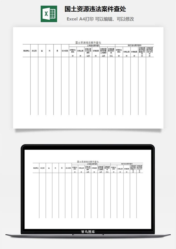 国土资源违法案件查处excel模板