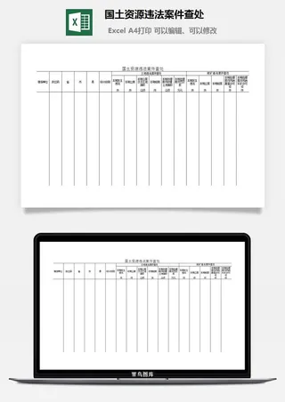 国土资源违法案件查处excel模板