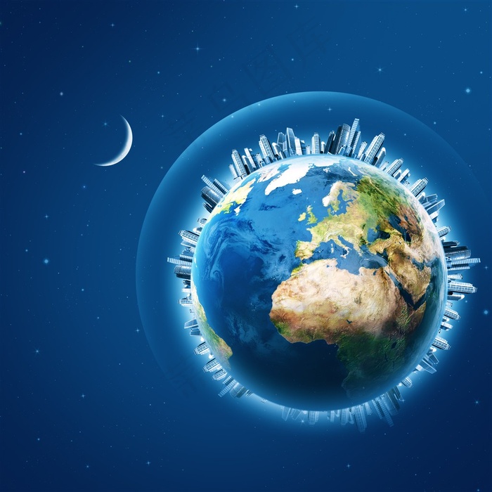 创意蓝色漂亮地球高清图片