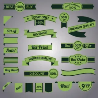 免抠大气标签矢量