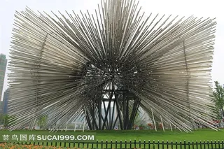 奇特的艺术建筑正面图片素材