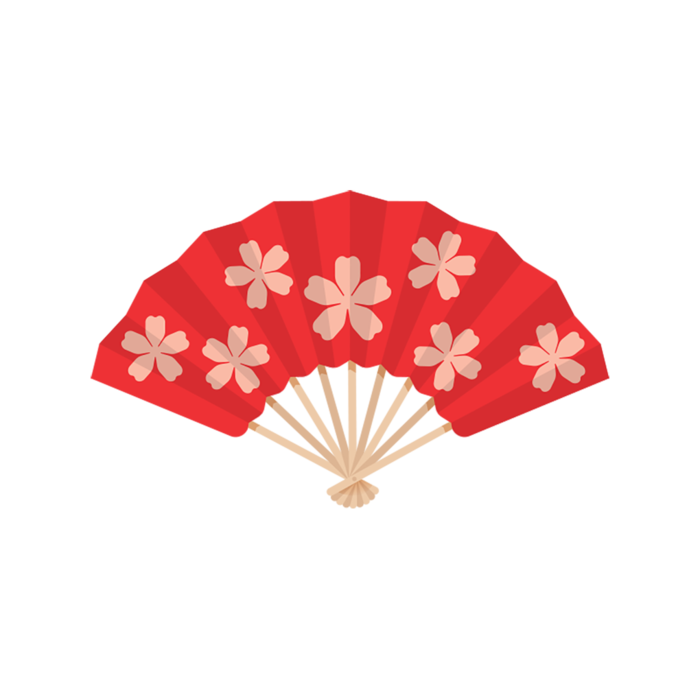 扇子卡通红色