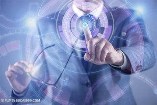 点击触控的商务人士高清图片