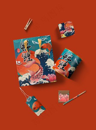 唯美国潮风中式礼物盒子智能贴图样机