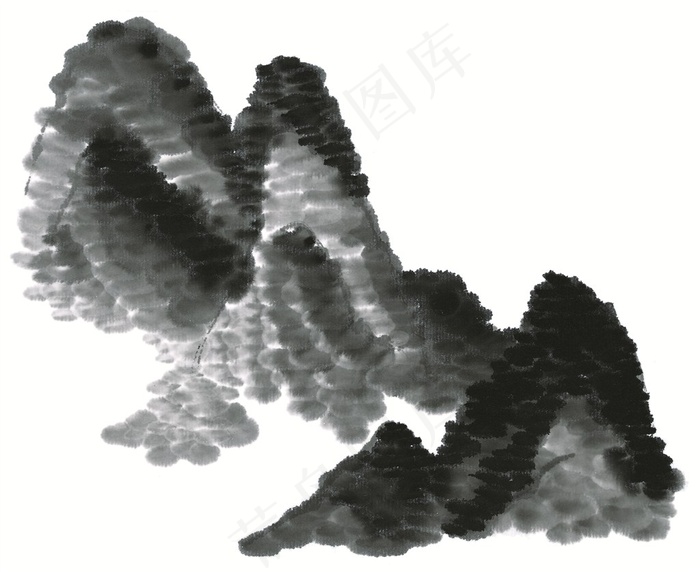 水墨山石临摹摄影图片