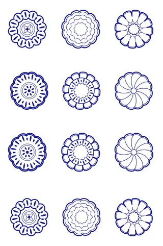 矢量圆形花纹图形