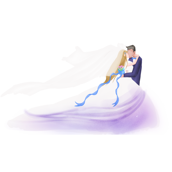 婚纱卡通人物婚礼白纱结婚婚纱摄影手绘