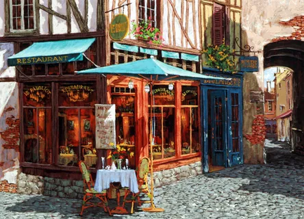 唯美建筑时尚油画