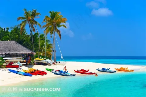 蔚蓝色的沙滩美景风景图片 蔚蓝色的沙滩美景风景图片