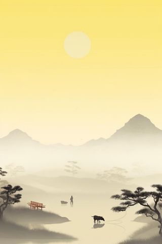 意境复古风节气背景