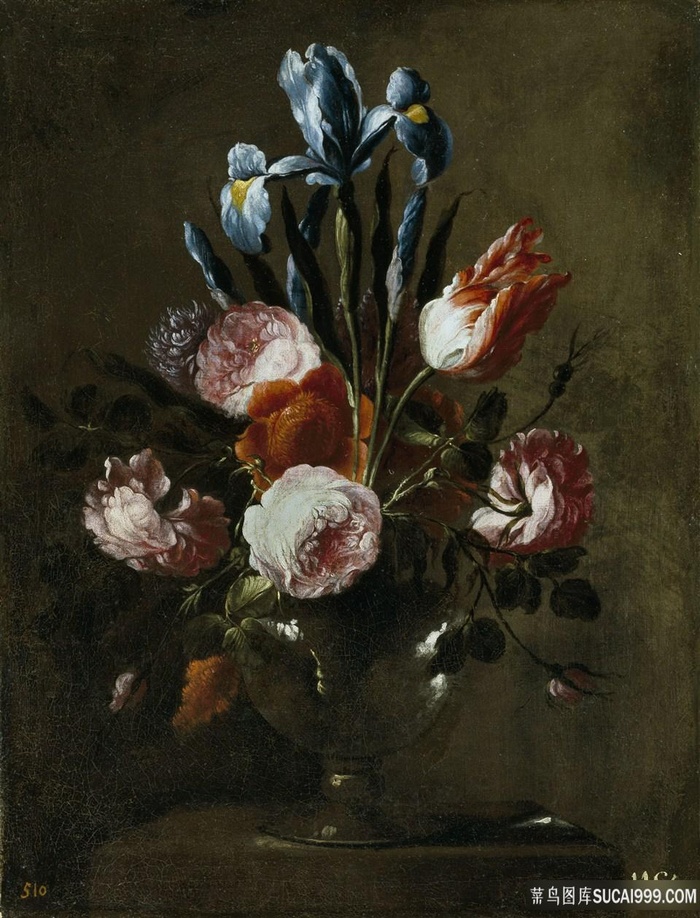 阿雷亚诺—胡安·德弗洛雷罗花卉花瓶油画