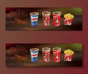 贝壳汉堡可乐鸡米花