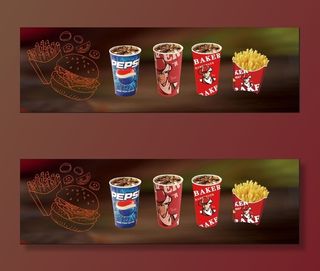 贝壳汉堡可乐鸡米花