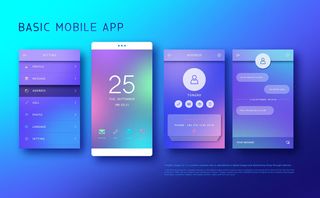 UI多页面包装展示手机APP交互界面样机长图概念PSD设计模板