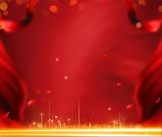 红色桁架展板背景