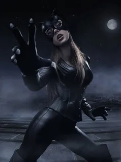 穿着黑色性感皮衣的猫女郎高清图 穿着黑色性感皮衣的猫女郎高清图