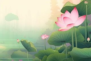 中国风清新绿色荷花荷叶背景