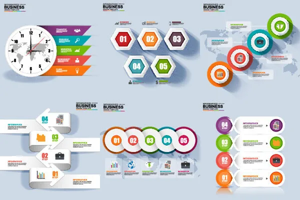 ppt素材3d数据图表模板可视化图形统计标签矢量图标模型ai源文件ai矢量模版下载
