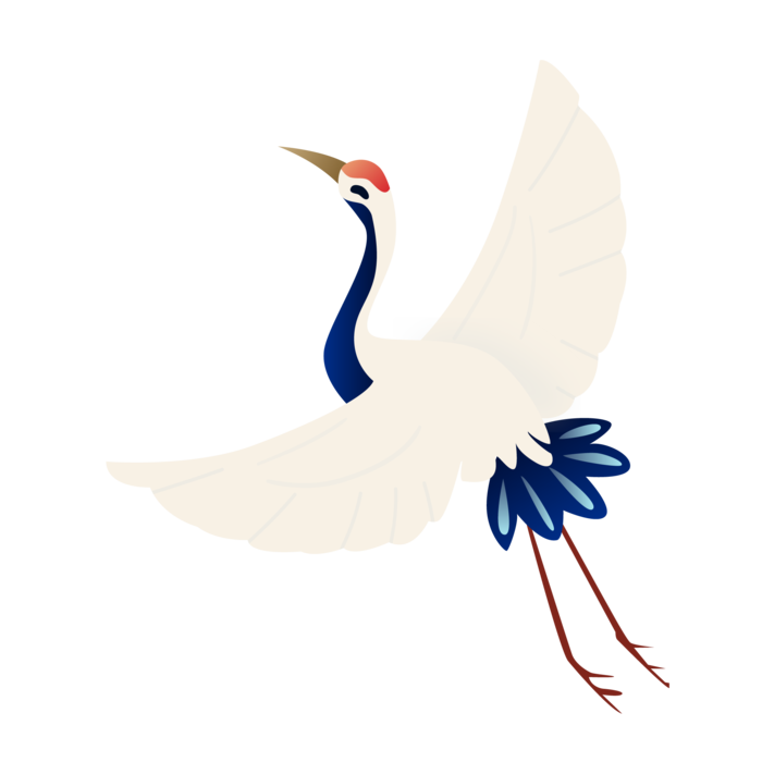 中国风古典中式国潮风手绘飞鹤图案仙鹤装饰素材PNG免抠插画元素