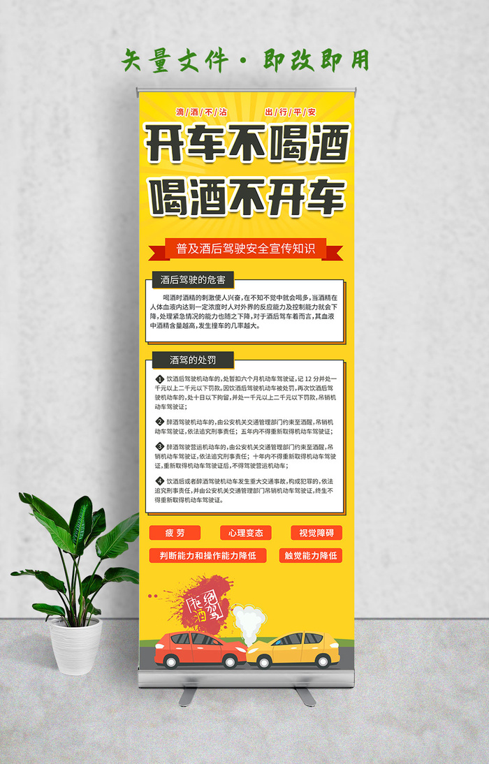 严禁酒后驾驶珍爱生命严禁酒驾宣传展架易拉宝psd源文件下载psd模版下载