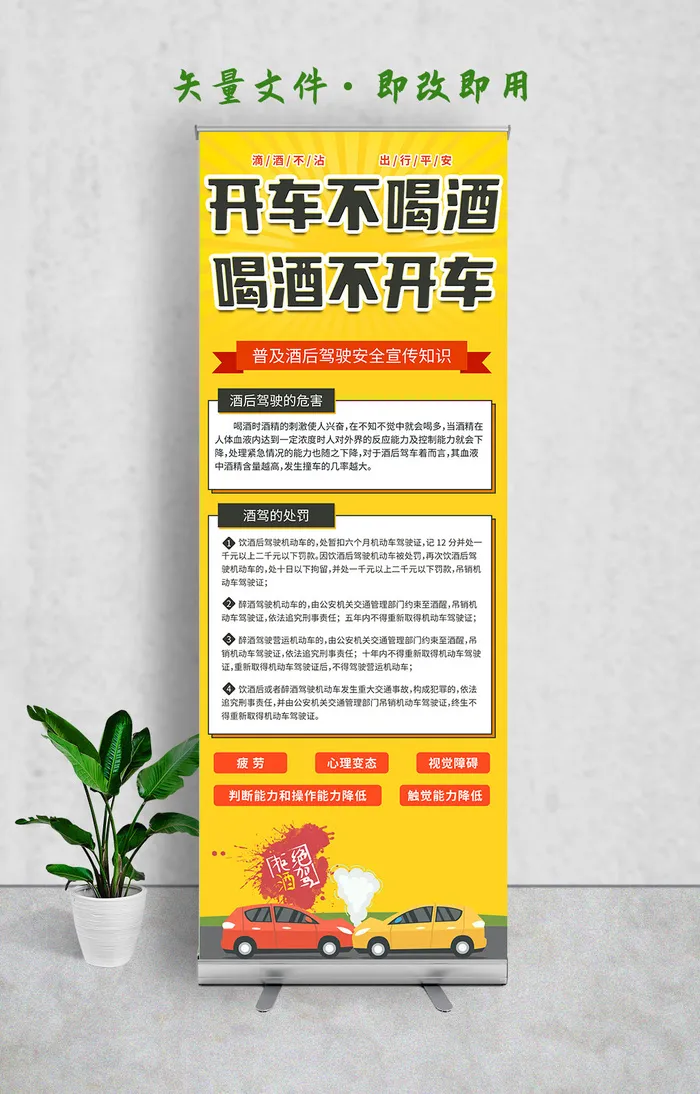 严禁酒后驾驶珍爱生命严禁酒驾宣传展架易拉宝psd源文件下载psd模版下载