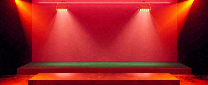 红色渐变灯光舞台质感背景