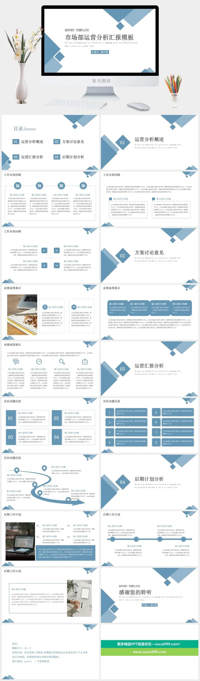 市场部运营分析汇报模板ppt