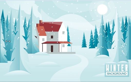 设计冬天卡通背景