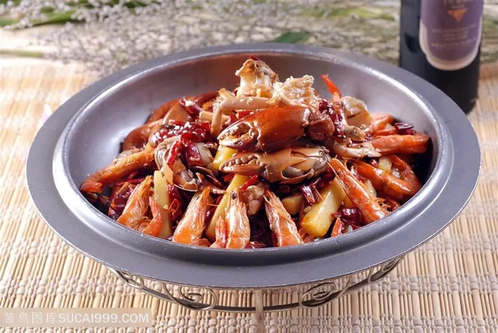 海味香辣什锦中华美食摄影图
