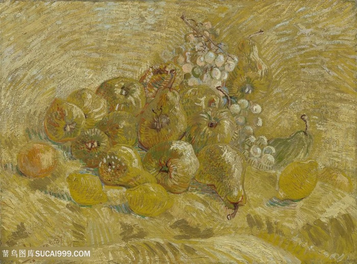 梵高水果梨子静物油画图片