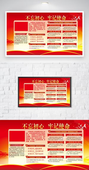 大气不忘初心党建展板设计