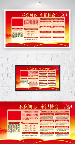 大气不忘初心党建展板设计