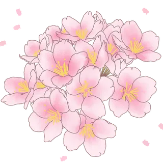 春天浪漫粉红色樱花手绘樱花梅花桃花花朵图片PNG免扣素材