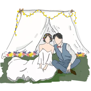 婚纱卡通人物婚礼白纱结婚婚纱摄影手绘