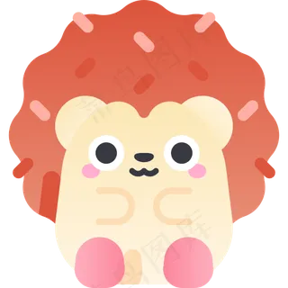 卡通刺猬元素图标免扣