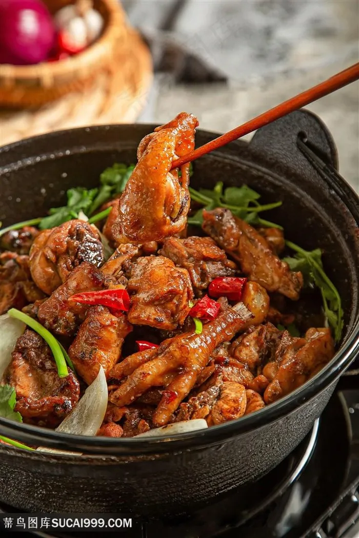 重庆鸡公煲小炒鸡摄影餐饮美食