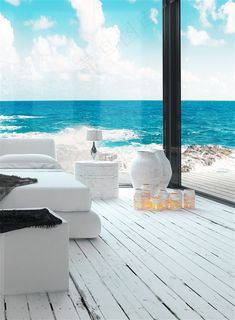 美丽的海边卧室装修素材大图