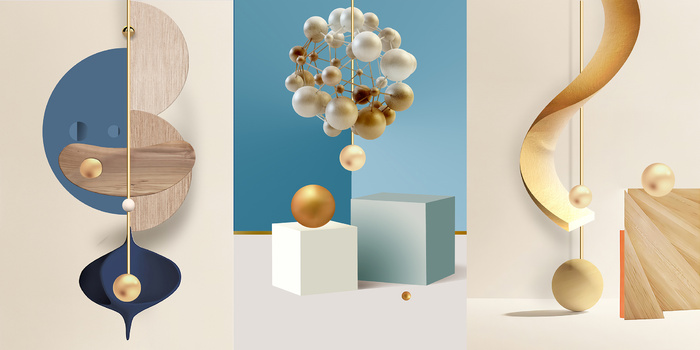 轻奢唯美静物三联画