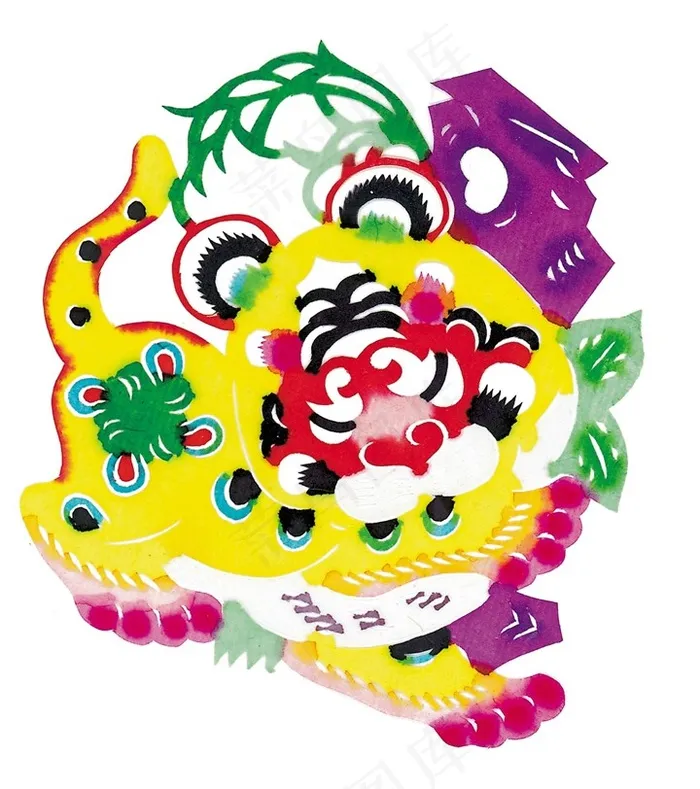 剪纸老虎素材图片