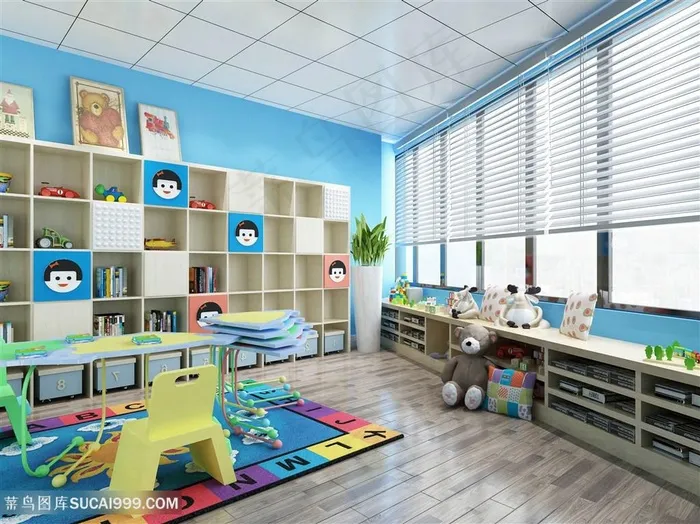 可爱卡通幼儿园幼儿园效果图