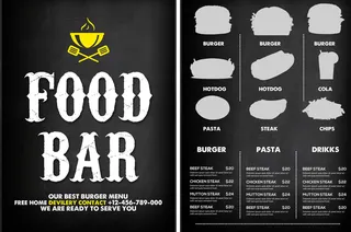 设计英文食物菜单素材