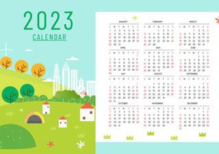 卡通绿色兔年2023年背景