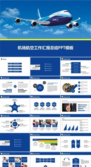 飞机航空公司介绍航天PPT模板ppt模版预览图