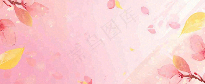 春天粉色樱花浪漫树枝花瓣花朵，阳光清新立春(1712x704)