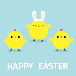 复活节装饰元素手绘插画兔子彩蛋鲜花场景(49)