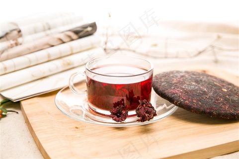 洛神花茶饼茶水摄影 洛神花茶饼茶水摄影